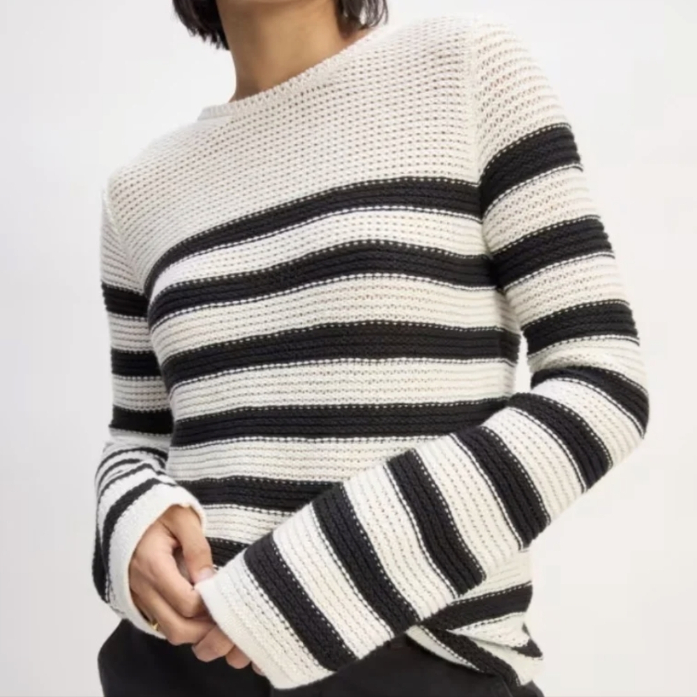 🆕 EVERLANE The Organic Cotton Open-Stitch Crew